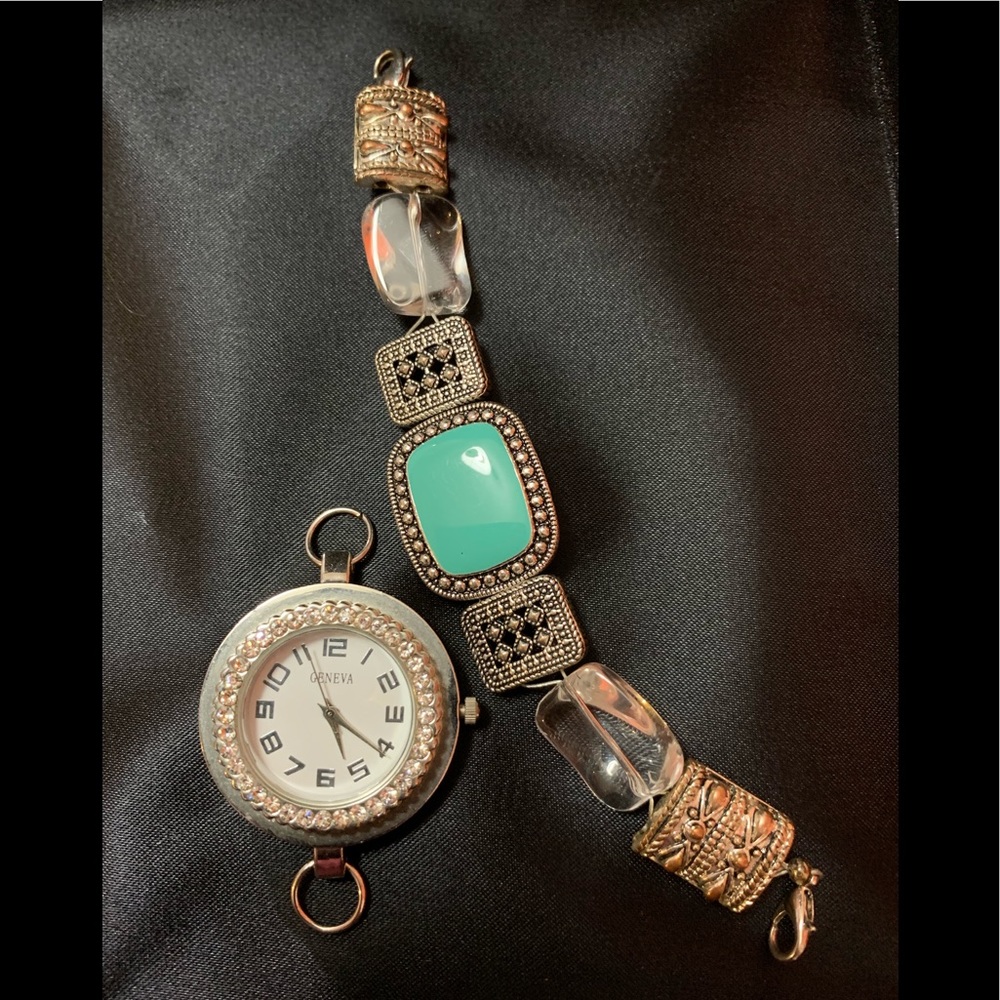 Watch has rhinestones around the face